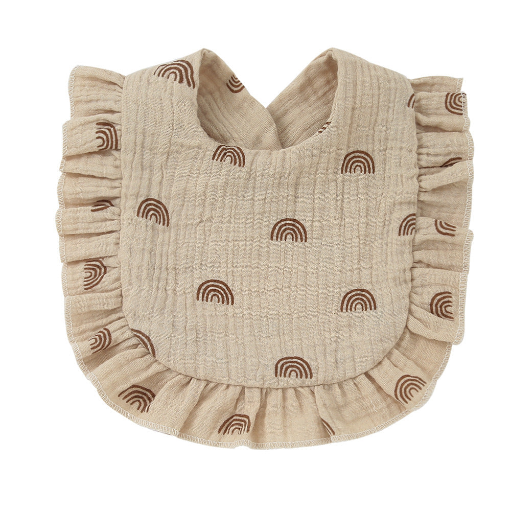 Children's Printed Pure Cotton Lace Bib
