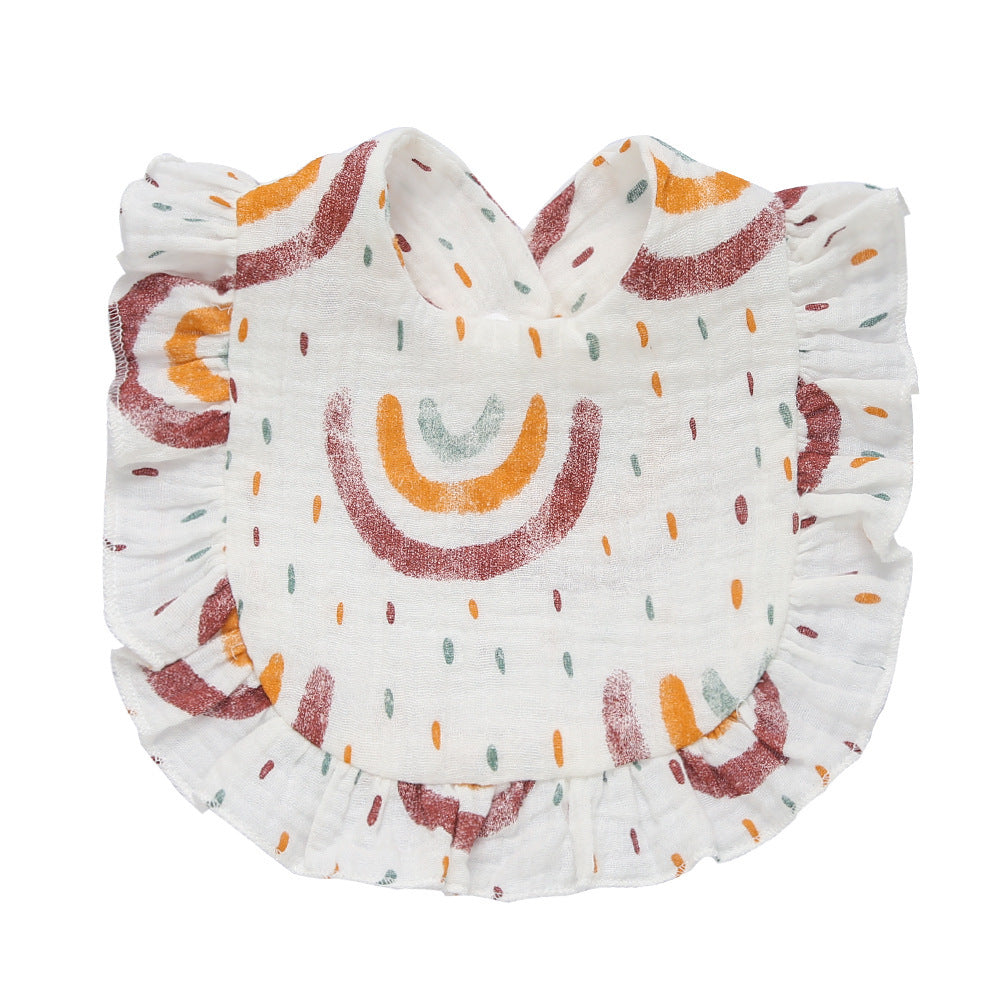 Children's Printed Pure Cotton Lace Bib