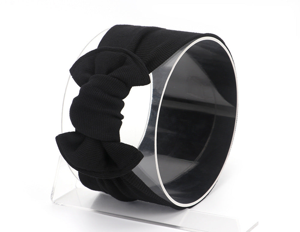 Knotted bowknot wide children's hair band