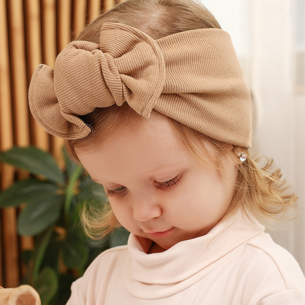 Knotted bowknot wide children's hair band