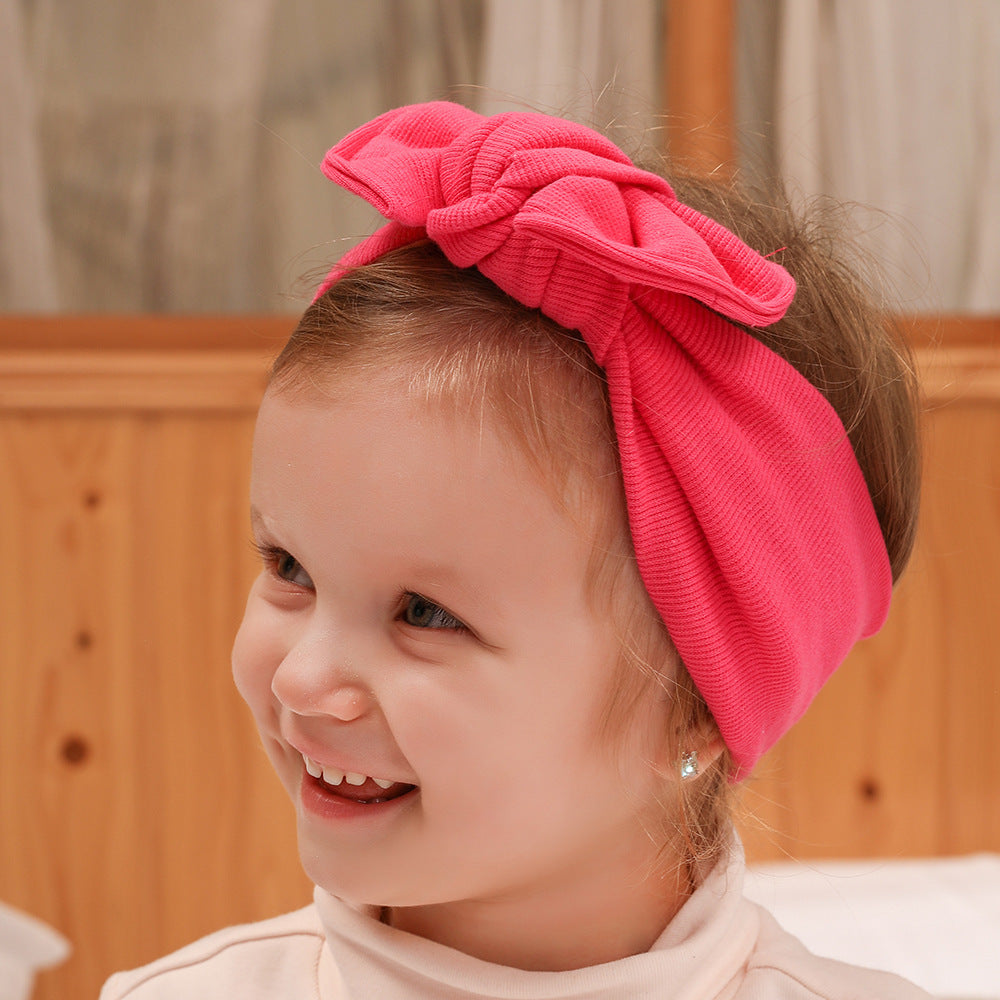 Knotted bowknot wide children's hair band