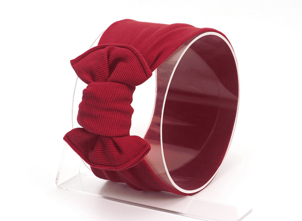 Knotted bowknot wide children's hair band