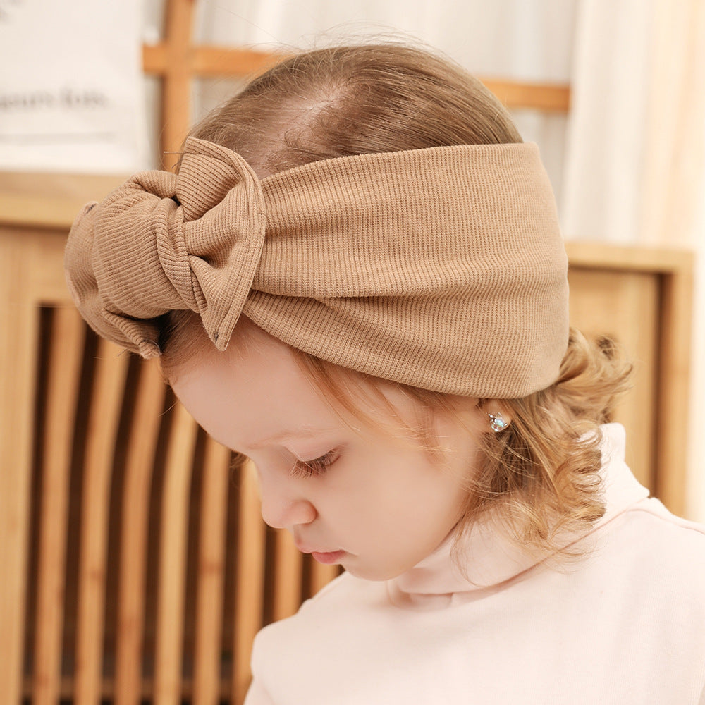 Knotted bowknot wide children's hair band