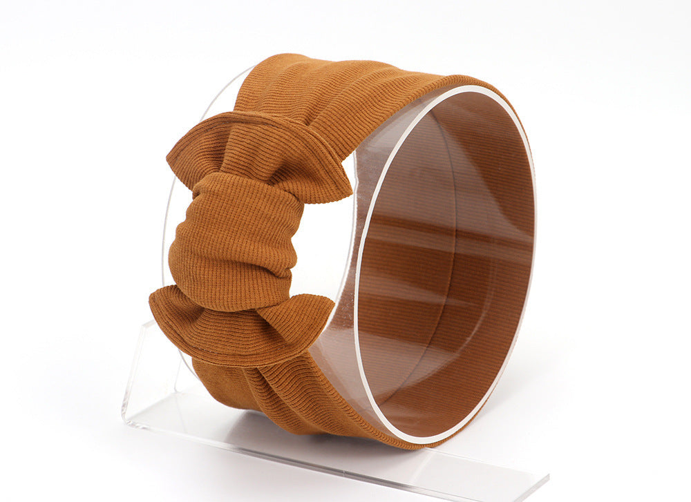 Knotted bowknot wide children's hair band