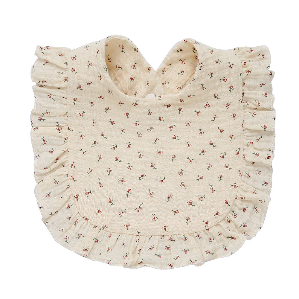 Children's Printed Pure Cotton Lace Bib