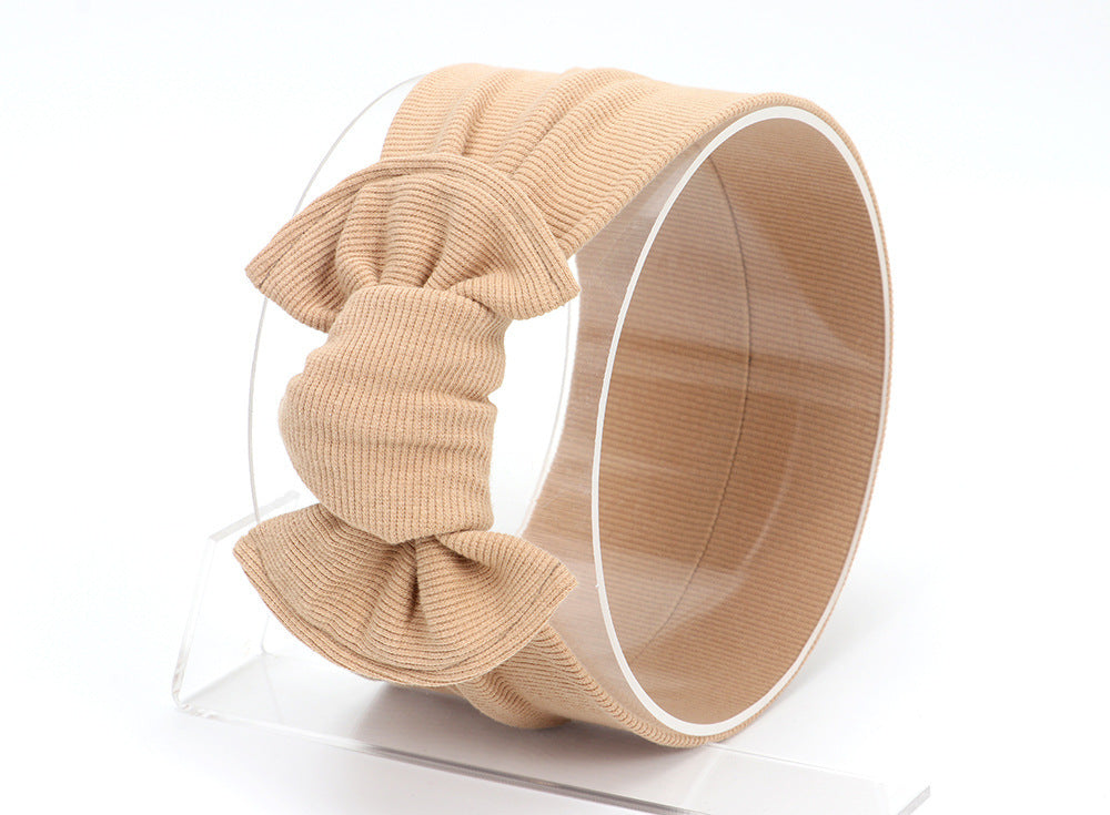 Knotted bowknot wide children's hair band