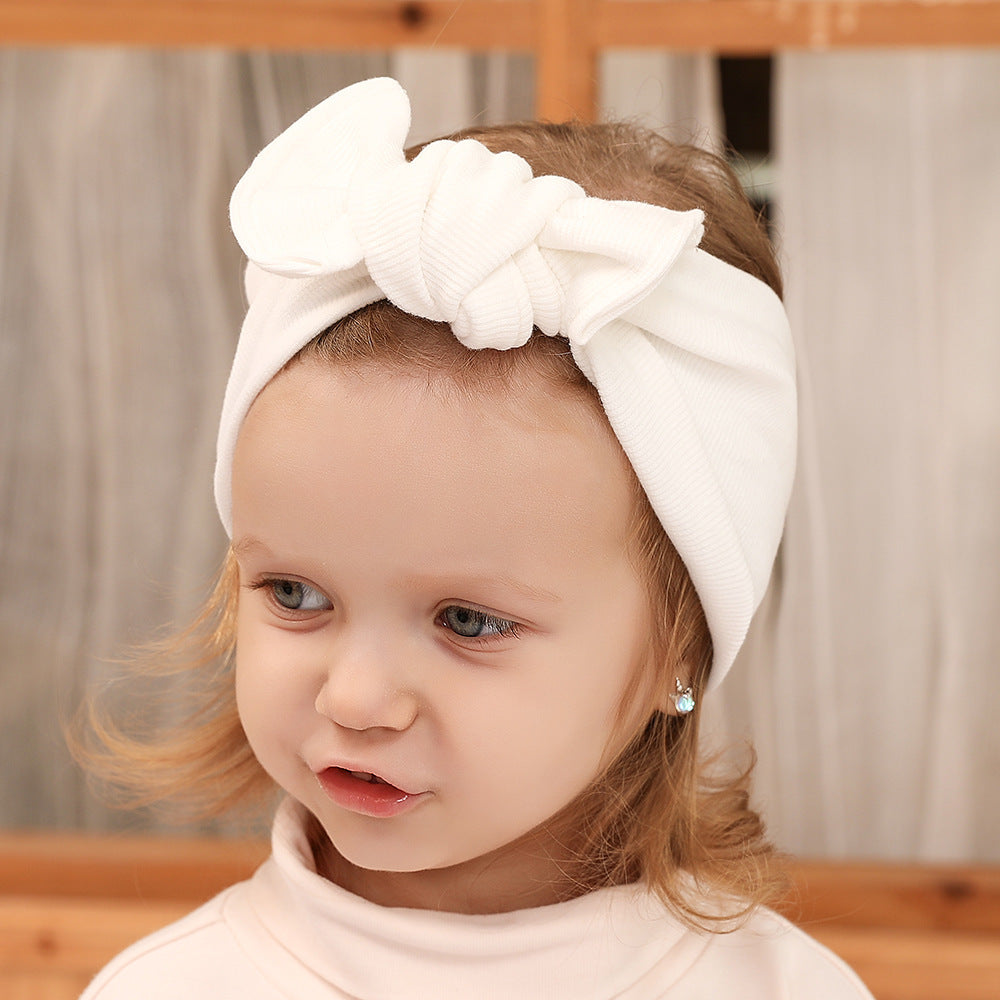 Knotted bowknot wide children's hair band