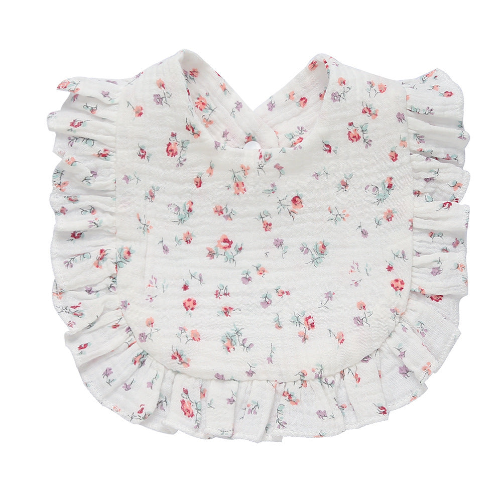 Children's Printed Pure Cotton Lace Bib