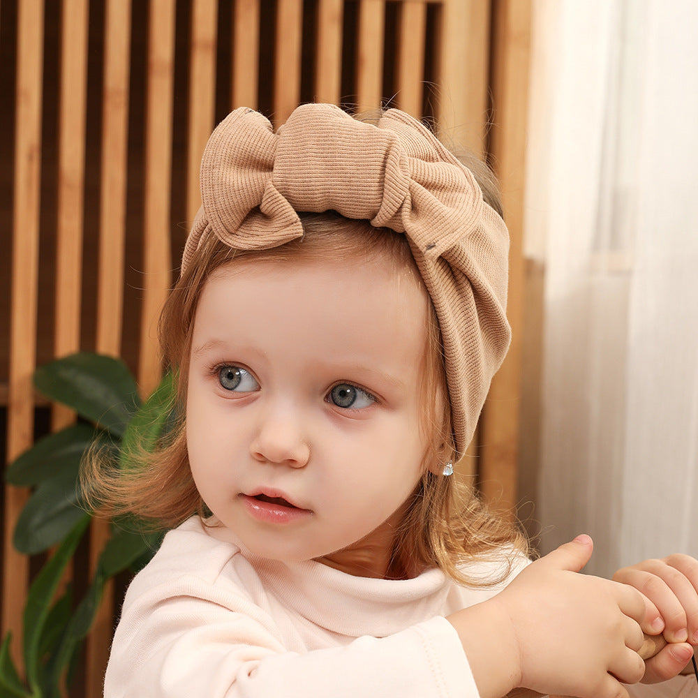 Knotted bowknot wide children's hair band