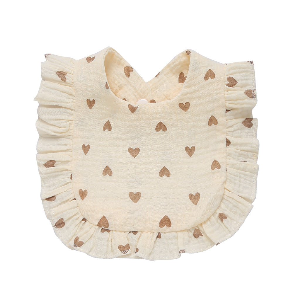 Children's Printed Pure Cotton Lace Bib