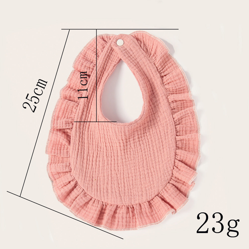 Children's Printed Pure Cotton Lace Bib