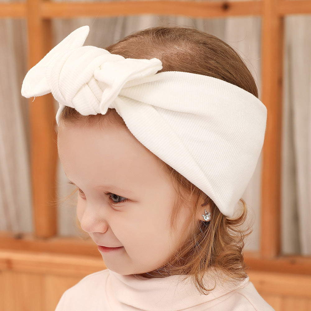 Knotted bowknot wide children's hair band