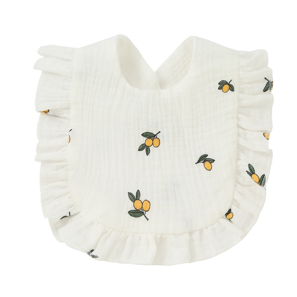 Children's Printed Pure Cotton Lace Bib