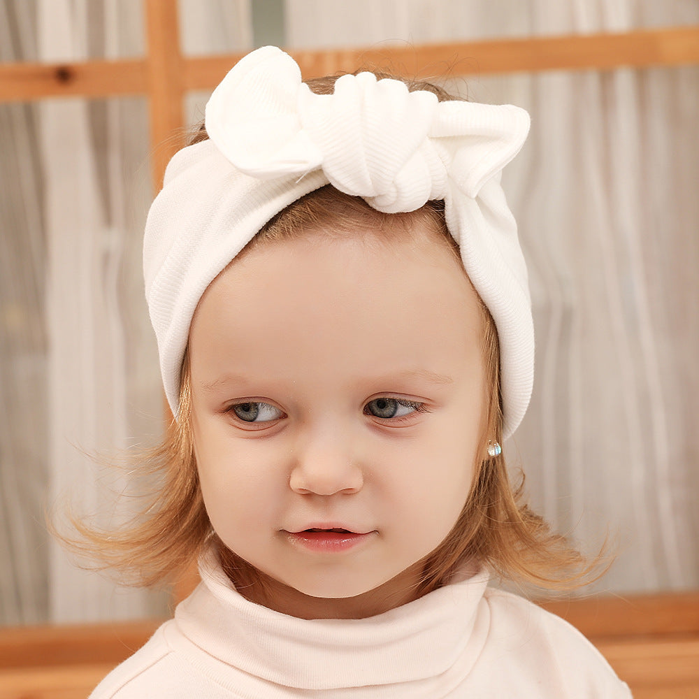 Knotted bowknot wide children's hair band