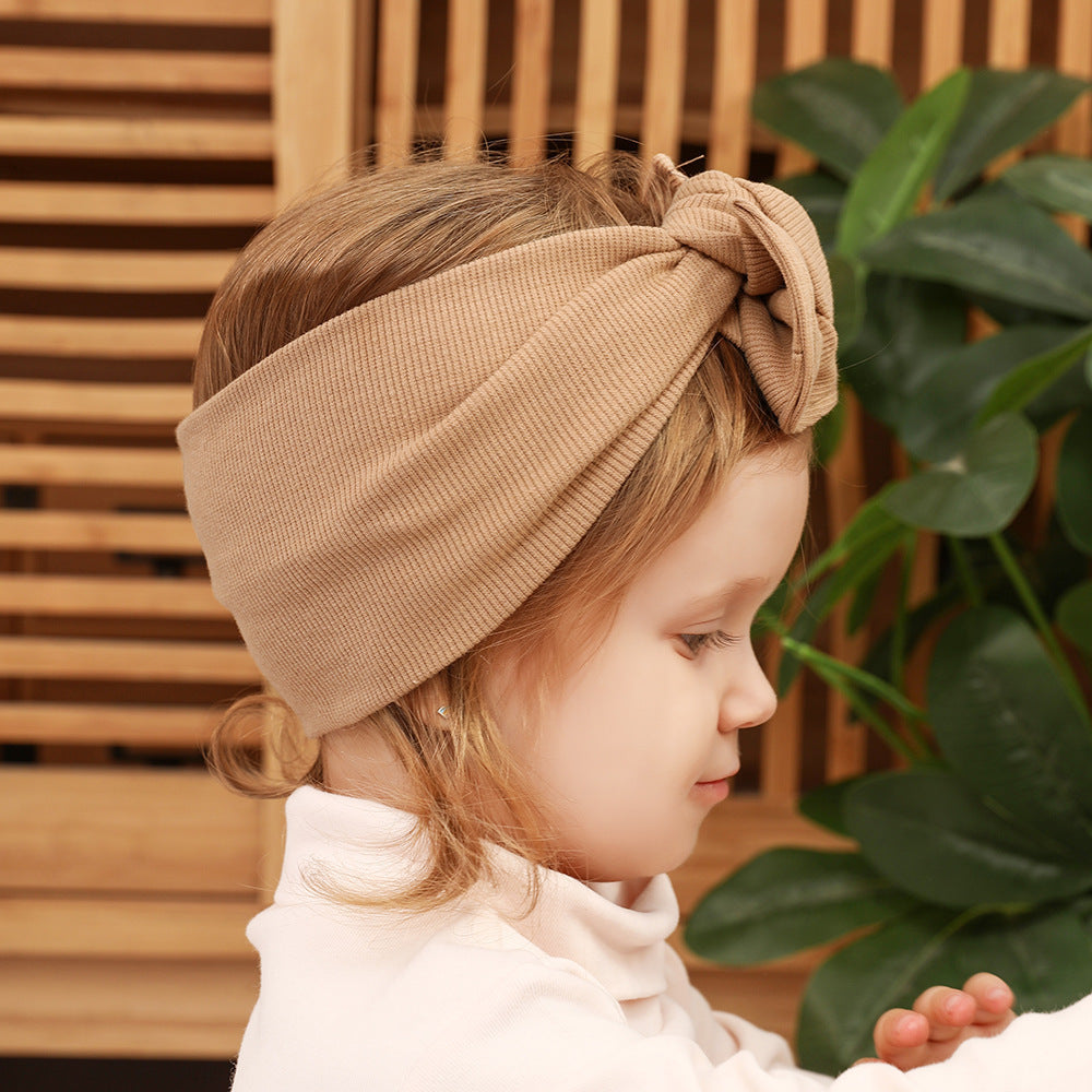 Knotted bowknot wide children's hair band