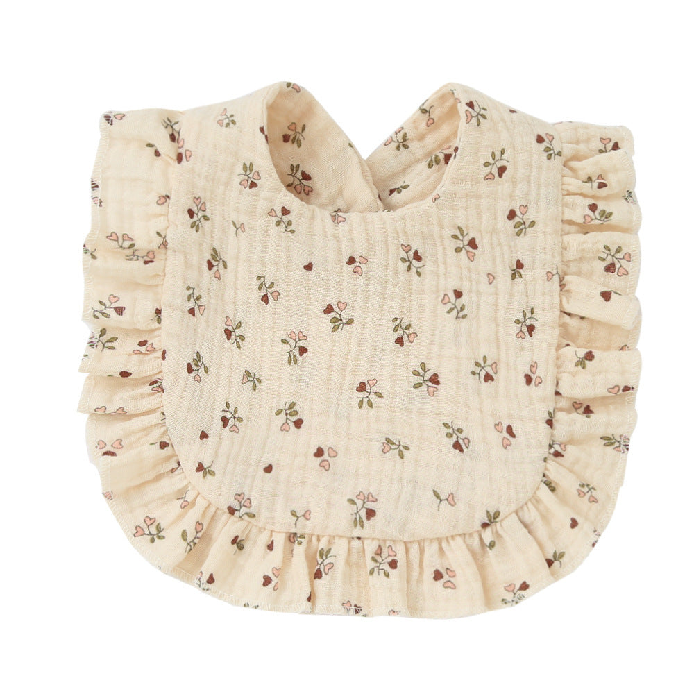Children's Printed Pure Cotton Lace Bib