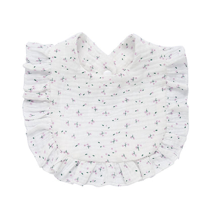 Children's Printed Pure Cotton Lace Bib