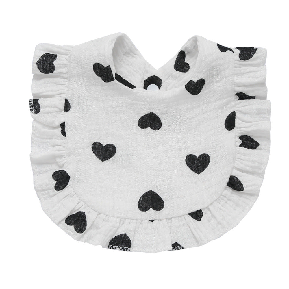 Children's Printed Pure Cotton Lace Bib