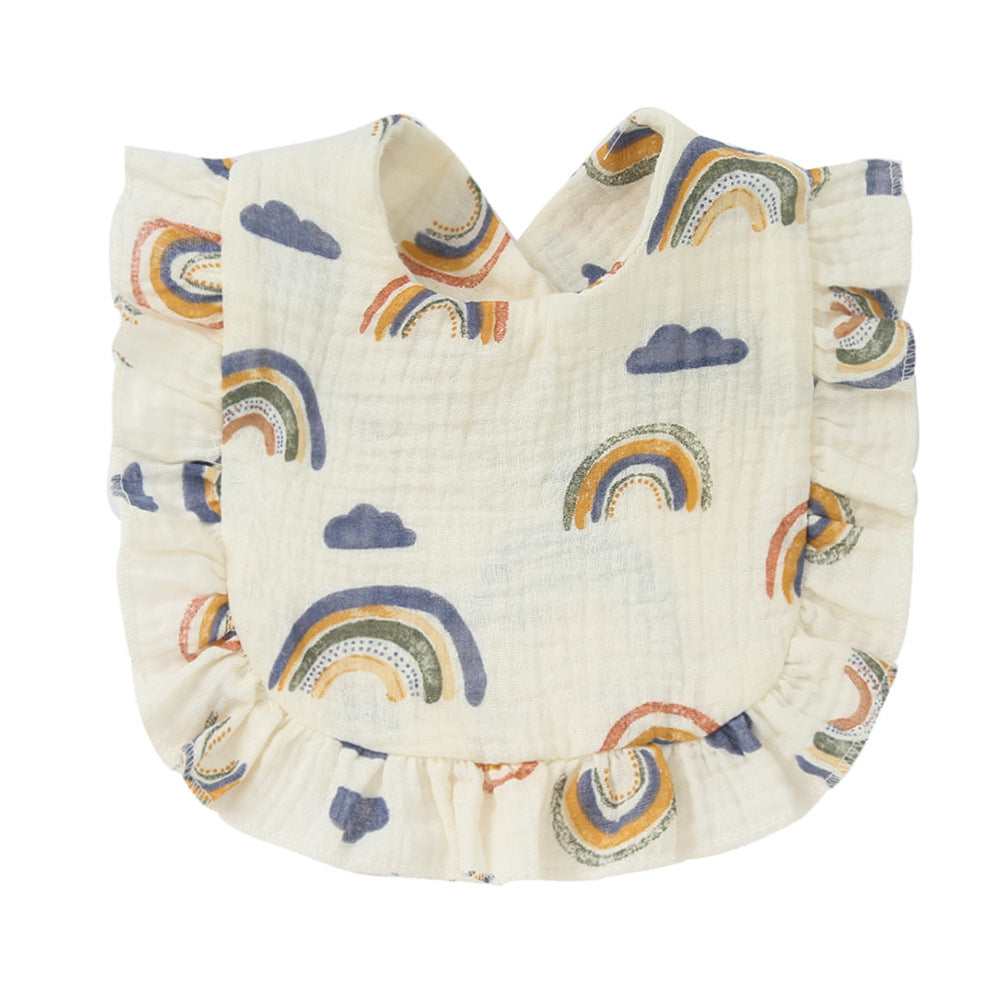 Children's Printed Pure Cotton Lace Bib