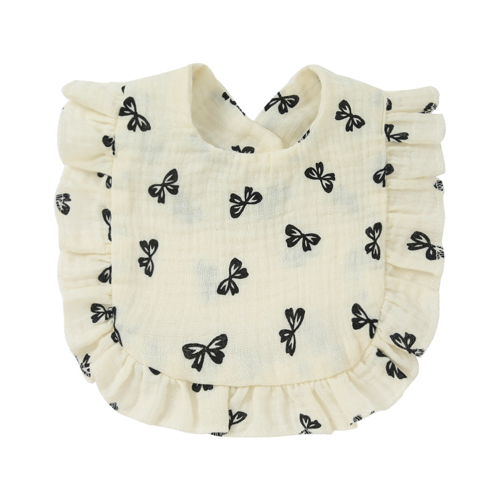 Children's Printed Pure Cotton Lace Bib