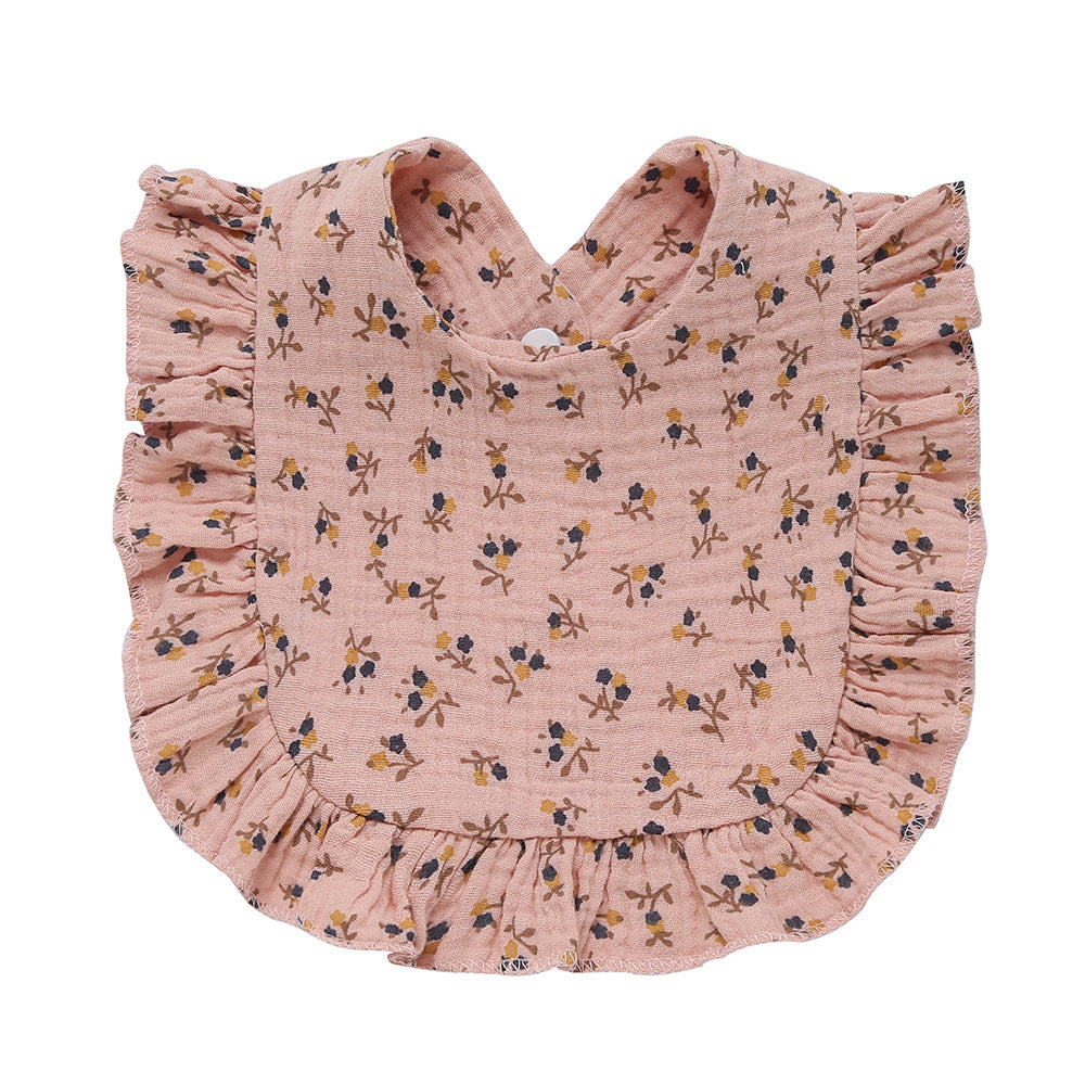 Children's Printed Pure Cotton Lace Bib