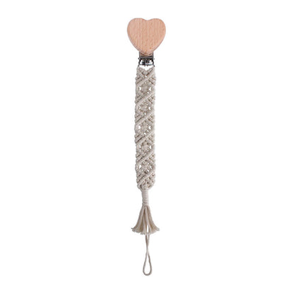 Beech Animal Anti-dropping Toy Teether Children's Hand-woven Pacifier Rope