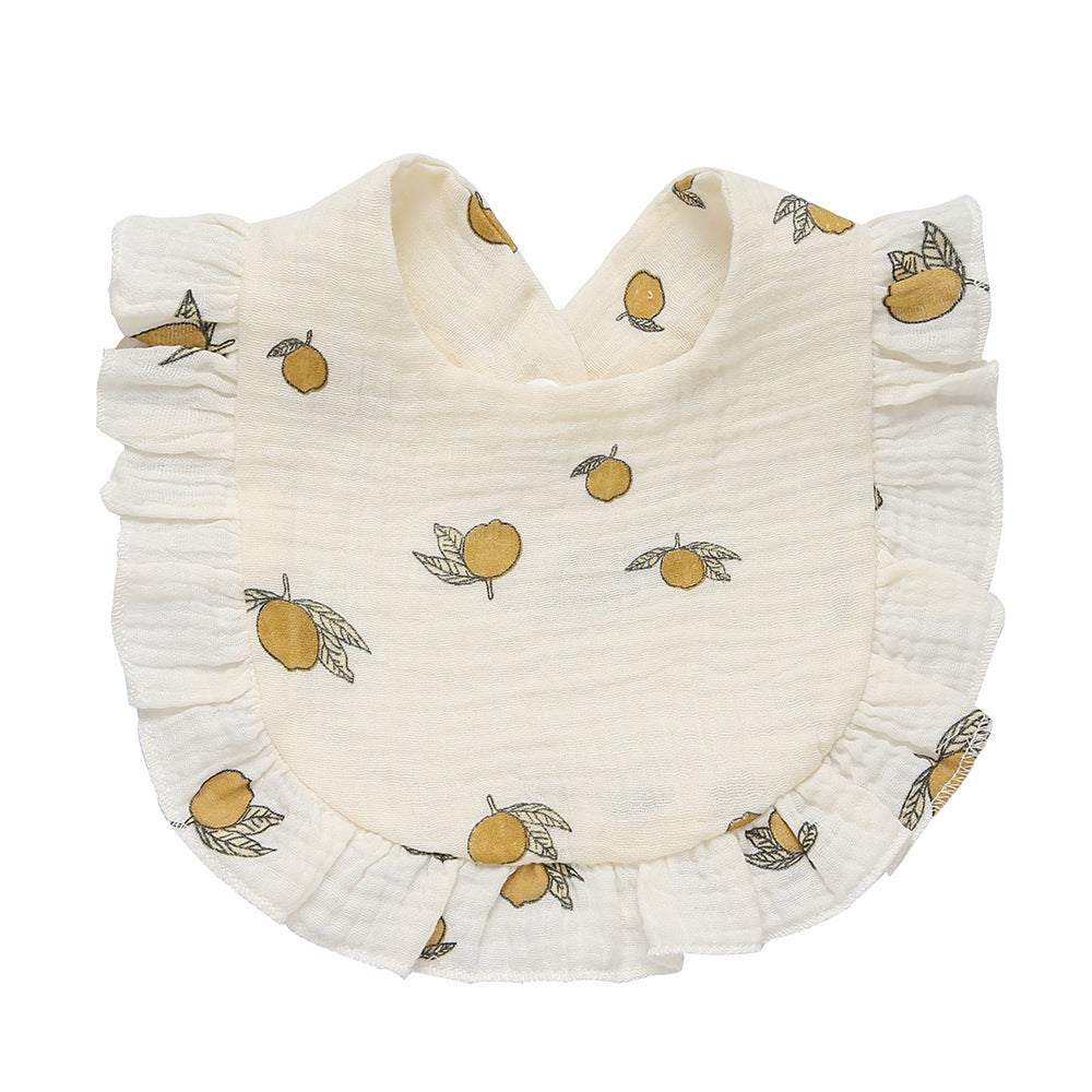 Children's Printed Pure Cotton Lace Bib