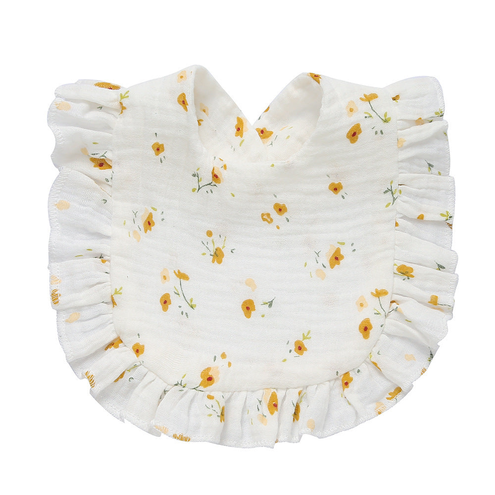 Children's Printed Pure Cotton Lace Bib