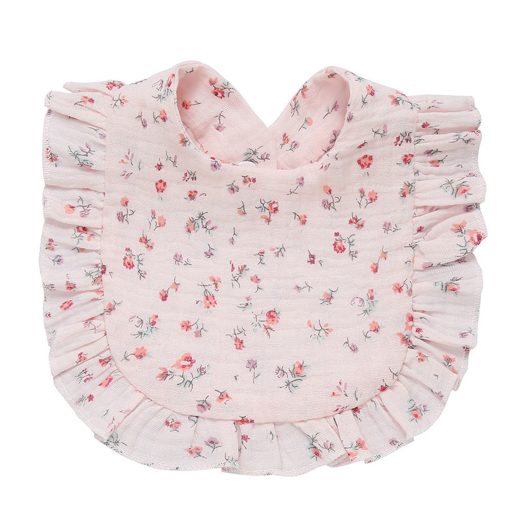 Children's Printed Pure Cotton Lace Bib