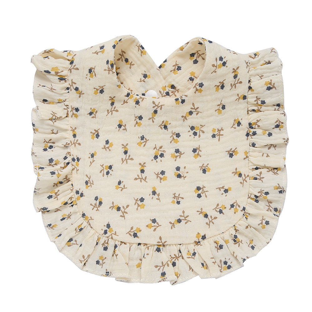Children's Printed Pure Cotton Lace Bib