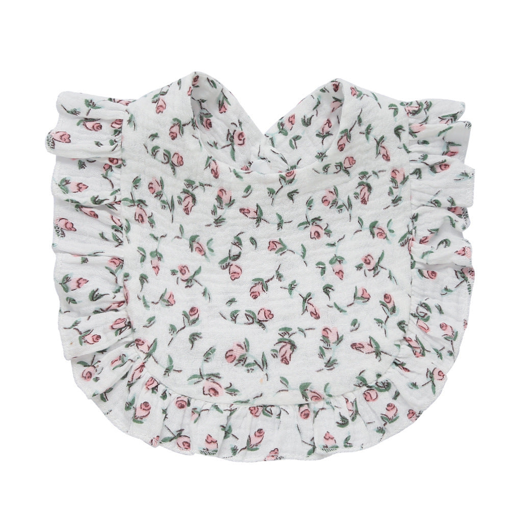 Children's Printed Pure Cotton Lace Bib